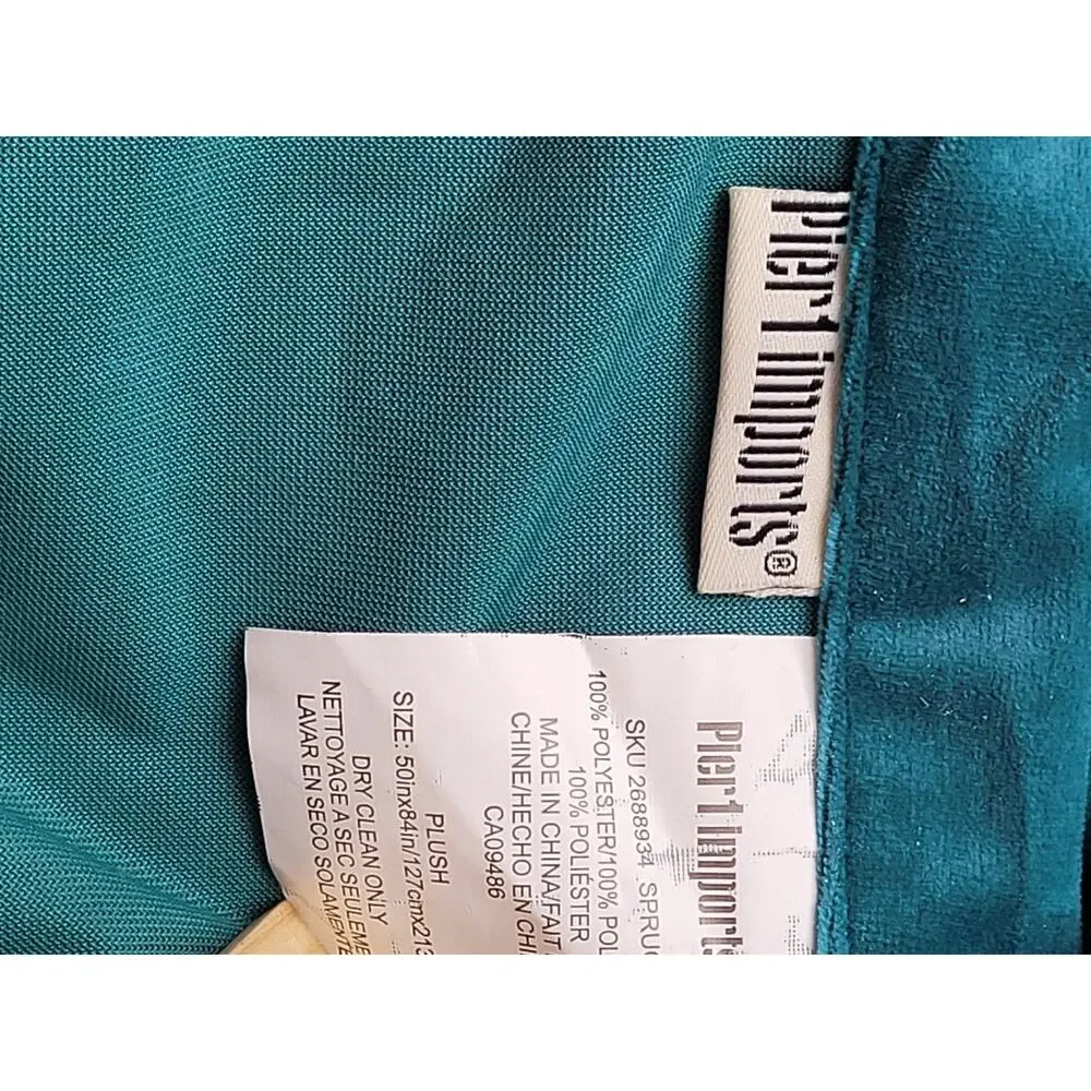 Pier1 Imports Spruce Teal Textured Opaque Grommet Curtain Panel 50x84
